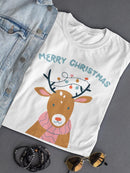 Merry Christmas Deer. Women's Shaped T-shirt