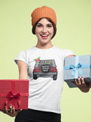 Merry Christmas Festive Car Women's Shaped T-shirt