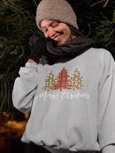 Merry Christmas Wrapped Pines Women's Sweatshirt