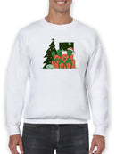 Aliens Celebrating Christmas Men's Apparel