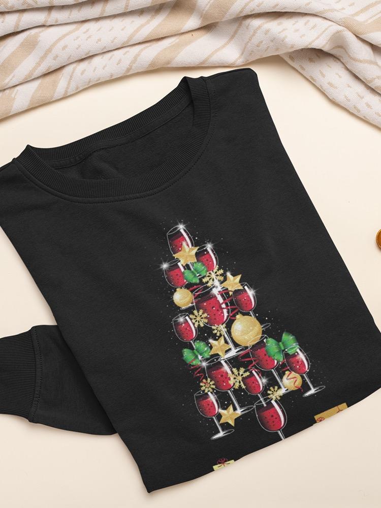 Wine Christmas Tree Women's Sweatshirt
