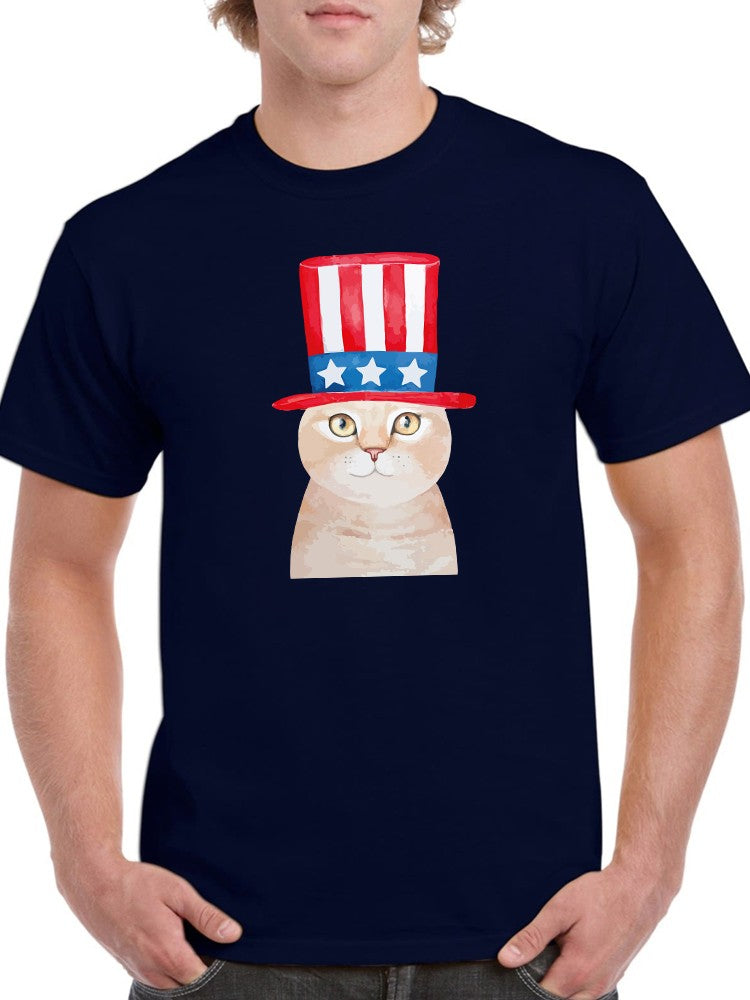 Cat With American Top Hat Men's T-shirt
