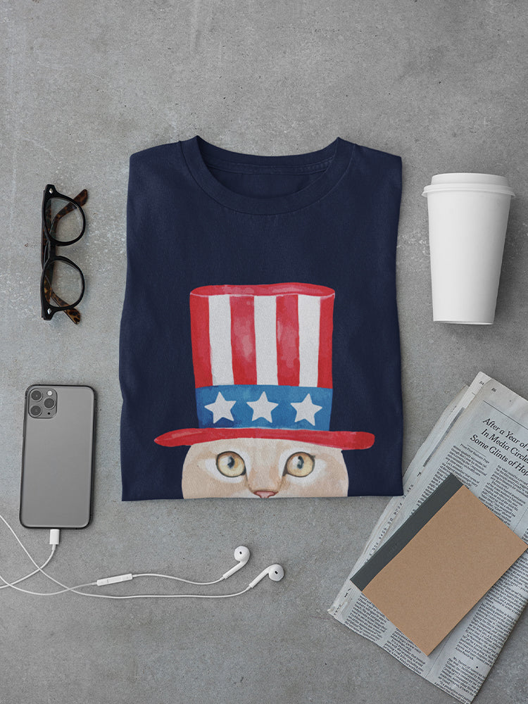 Cat With American Top Hat Men's T-shirt