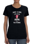Just A Girl Who Loves Anime Women's Shaped T-shirt