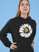 White Daisy Flower Hoodie Women's -GoatDeals Designs