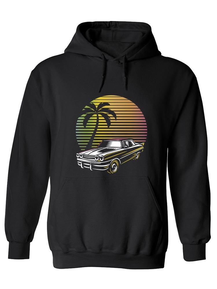 Retro Sunset Car Hoodie Men's -GoatDeals Designs
