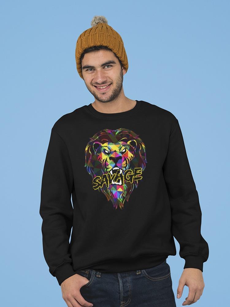 Savage Artistic Lion Design Sweatshirt Men's -GoatDeals Designs