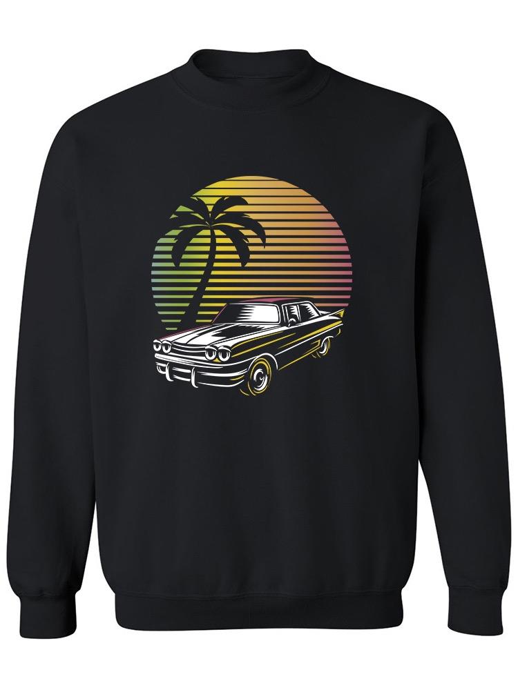 Sunset Car Sweatshirt Men's -GoatDeals Designs