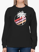 Stripes And Palm Tree Sweatshirt Women's -GoatDeals Designs