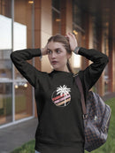 Stripes And Palm Tree Sweatshirt Women's -GoatDeals Designs