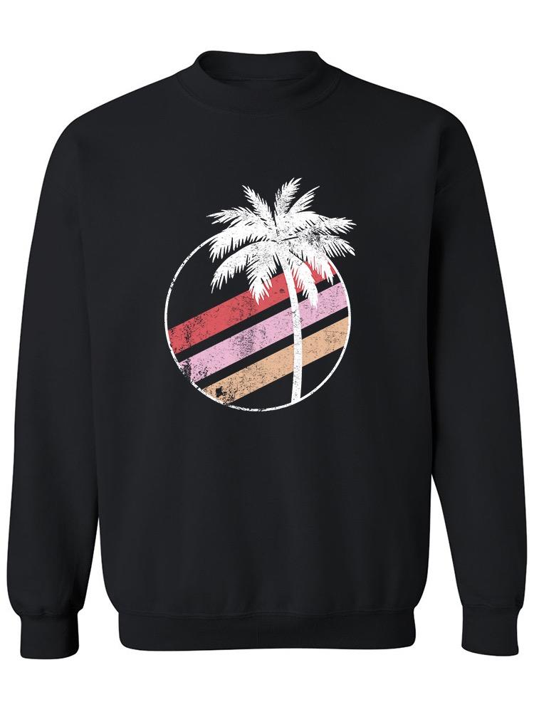 Stripes And Palm Tree Sweatshirt Women's -GoatDeals Designs
