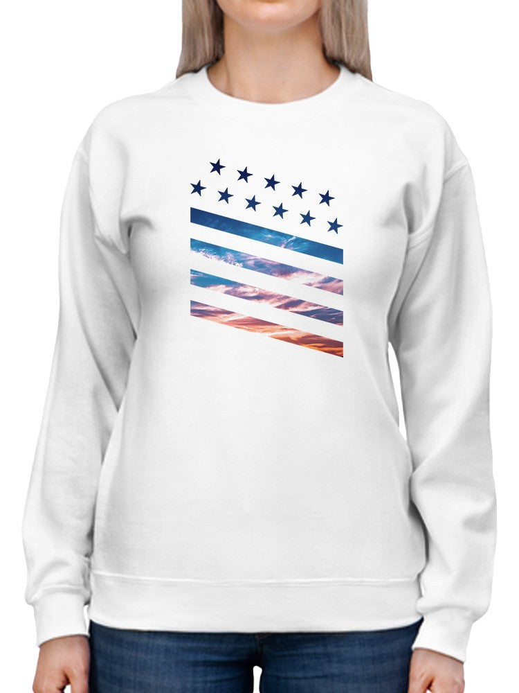 Usa Cool Flag Sweatshirt Women's -GoatDeals Designs