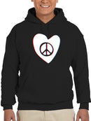 Peace Symbol White Heart Hoodie Men's -GoatDeals Designs