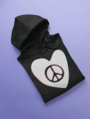 Peace Symbol White Heart Hoodie Men's -GoatDeals Designs