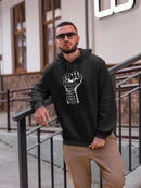 Black White Fist With Quote Hoodie Men's -GoatDeals Designs