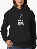 Raised Fist With Blm Quote Hoodie Women's -GoatDeals Designs