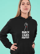 Raised Fist With Blm Quote Hoodie Women's -GoatDeals Designs