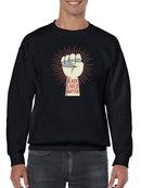 Raised Fist With Quote Cartoon  Sweatshirt Men's -GoatDeals Designs