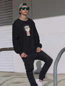 Raised Fist With Quote Cartoon  Sweatshirt Men's -GoatDeals Designs