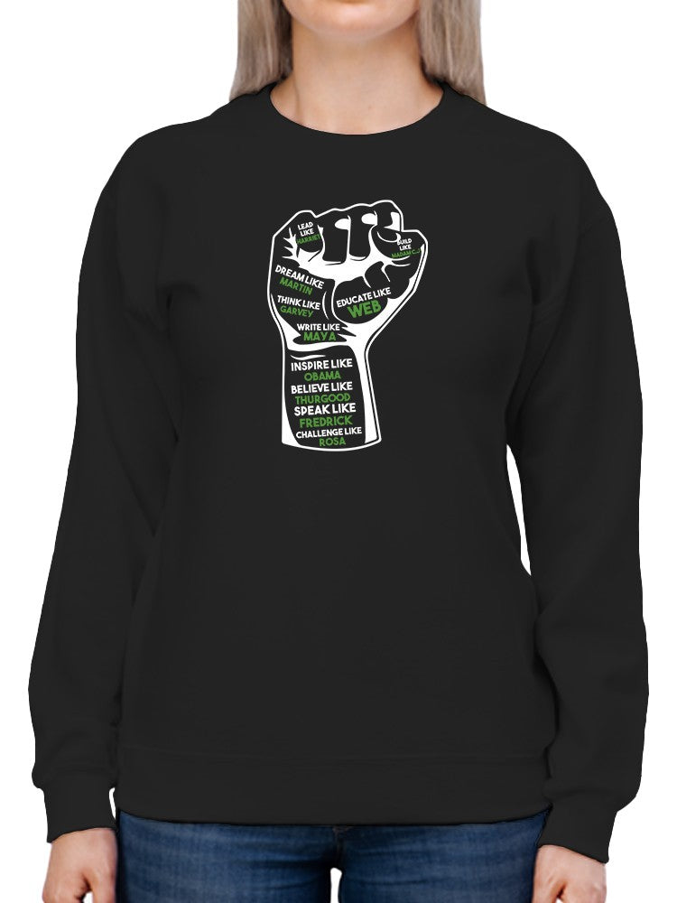 Fist Raised Claiming For Justice Sweatshirt Women's -GoatDeals Designs