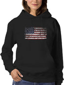 Grunge U.s. Flag Design Hoodie Women's -GoatDeals Designs
