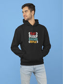 Eat Sleep Game Repeat Design Hoodie Men's -GoatDeals Designs
