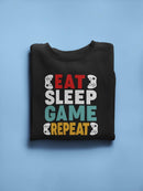 Eat Sleep Game Repeat Quote Sweatshirt Men's -GoatDeals Designs