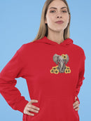 Lovely Elephant With Sunflowers Hoodie Women's -GoatDeals Designs