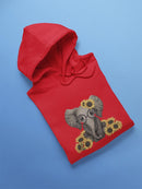 Lovely Elephant With Sunflowers Hoodie Women's -GoatDeals Designs
