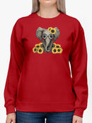 Cute Elephant With Sunflowers Sweatshirt Women's -GoatDeals Designs