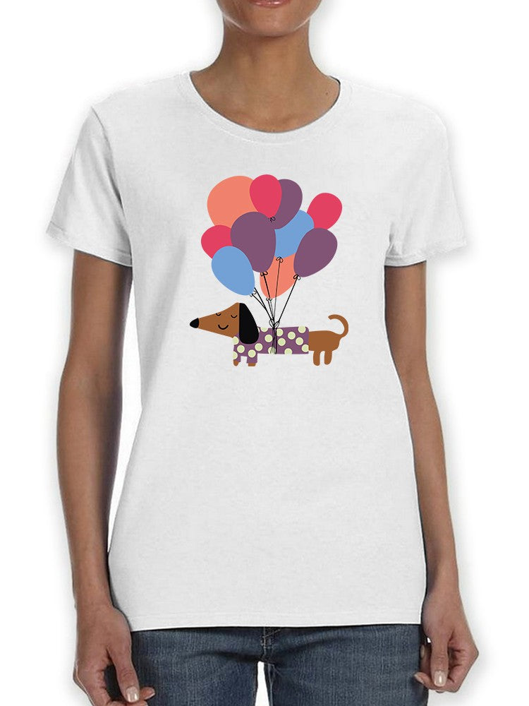 Dachshund Dog With Balloons Shaped Tee Women's -GoatDeals Designs