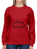 Cute Sleeping Kitty Sweatshirt Women's -GoatDeals Designs