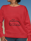 Cute Sleeping Kitty Sweatshirt Women's -GoatDeals Designs