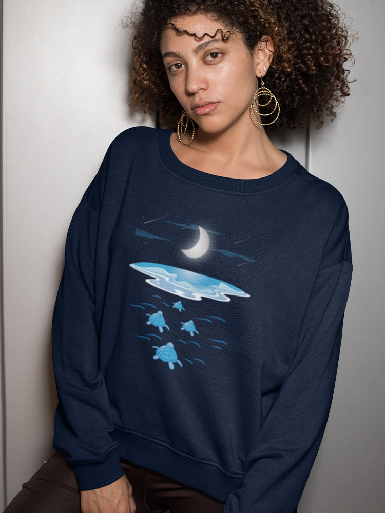 Turtles Going To The Ocean Sweatshirt Women's -GoatDeals Designs