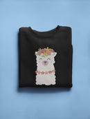 Cute Llama With Colorful Flowers Sweatshirt Women's -GoatDeals Designs