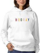 Colorful Hooray Quote Hoodie Women's -GoatDeals Designs