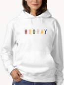 Colorful Hooray Quote Hoodie Women's -GoatDeals Designs