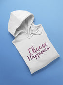 Choose Happiness Curved Font Hoodie Women's -GoatDeals Designs