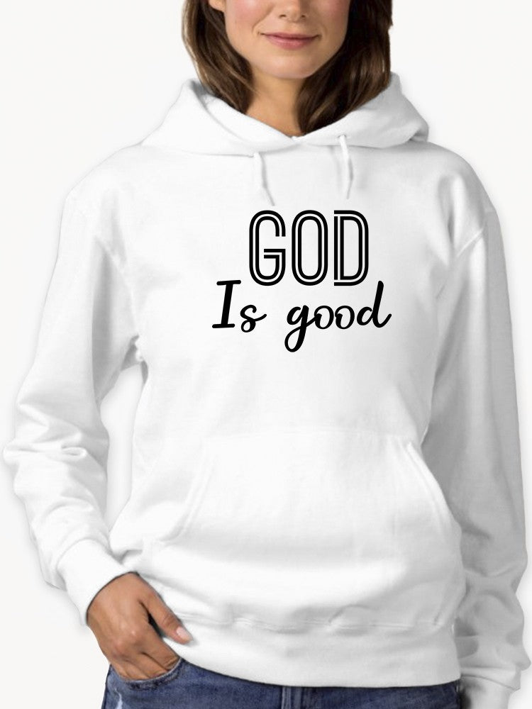Religious Quote Curved Font Hoodie Women's -GoatDeals Designs