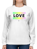 Love Colorful Lines Quote Sweatshirt Women's -GoatDeals Designs