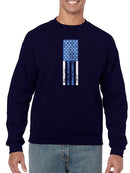 Vertical Blue Flag With Stars Sweatshirt Men's -GoatDeals Designs