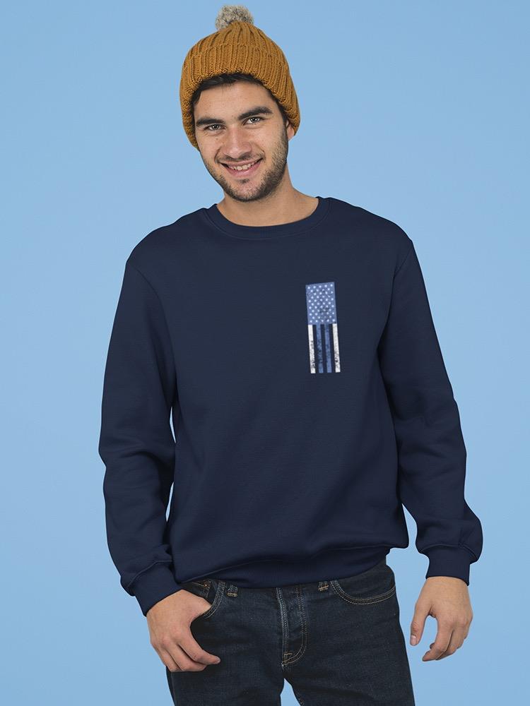 Vertical Blue Flag With Stars Sweatshirt Men's -GoatDeals Designs