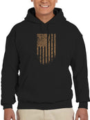 Usa Flag Brown Scratched Hoodie Men's -GoatDeals Designs
