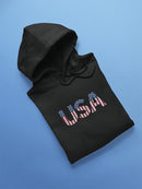 Usa With Flag Colors Lettered Hoodie Men's -GoatDeals Designs