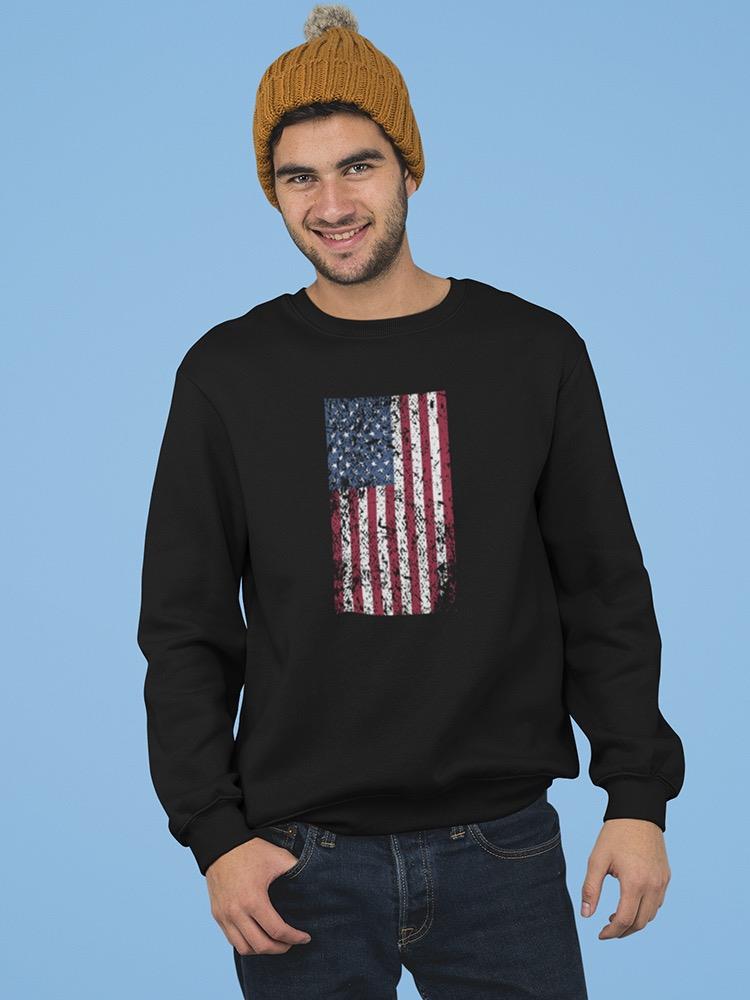 Usa Flag Classic Color Scratched Sweatshirt Men's -GoatDeals Designs