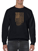 Usa Flag Brown Grunge Style Sweatshirt Men's -GoatDeals Designs