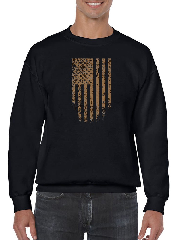 Usa Flag Brown Grunge Style Sweatshirt Men's -GoatDeals Designs