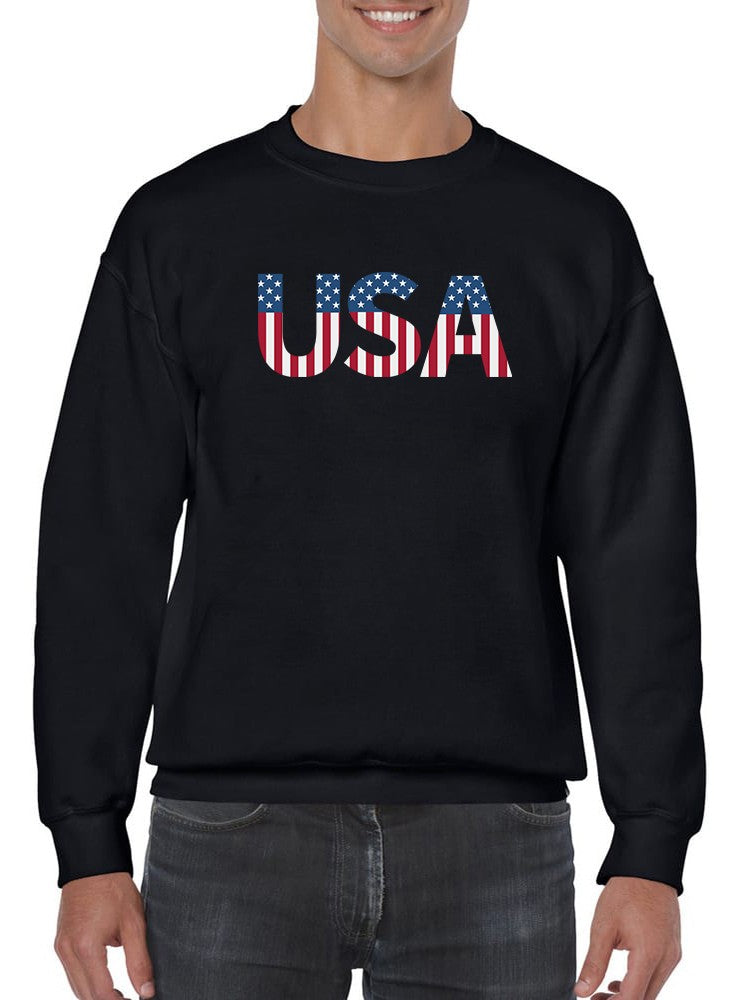 Usa Quote With The Flag Colors Sweatshirt Men's -GoatDeals Designs