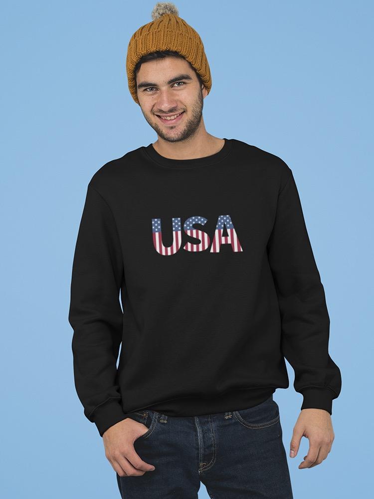 Usa Quote With The Flag Colors Sweatshirt Men's -GoatDeals Designs