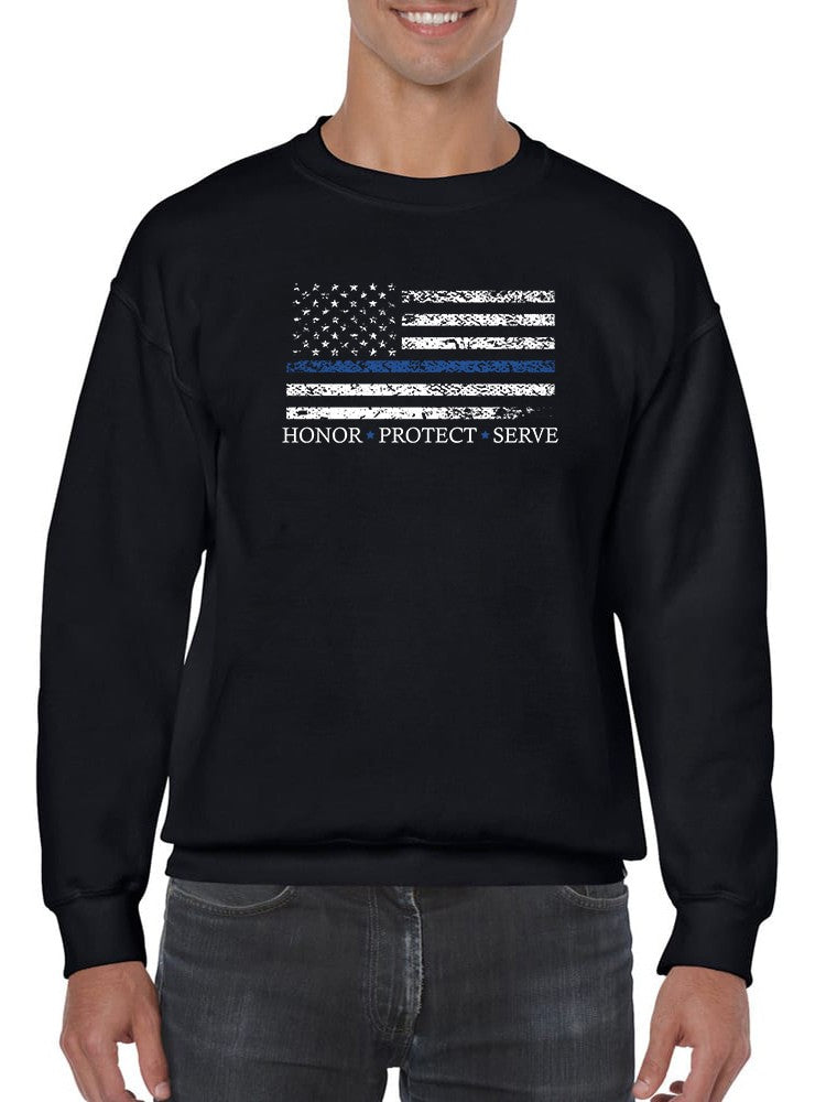 Usa Flag Scratched With A Quote Sweatshirt Men's -GoatDeals Designs
